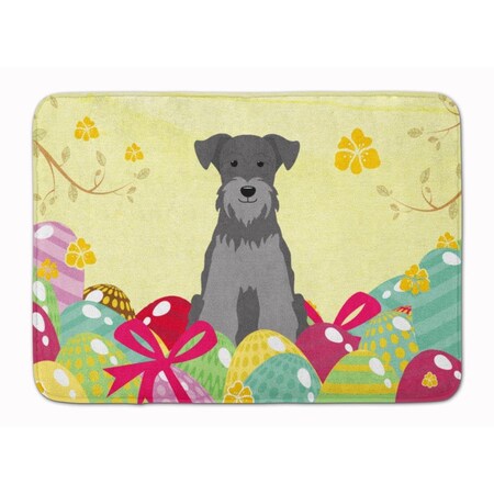 Carolines Treasures Easter Eggs Miniature Schanuzer Black Silver Machine Washable Memory Foam Mat BB6052RUG